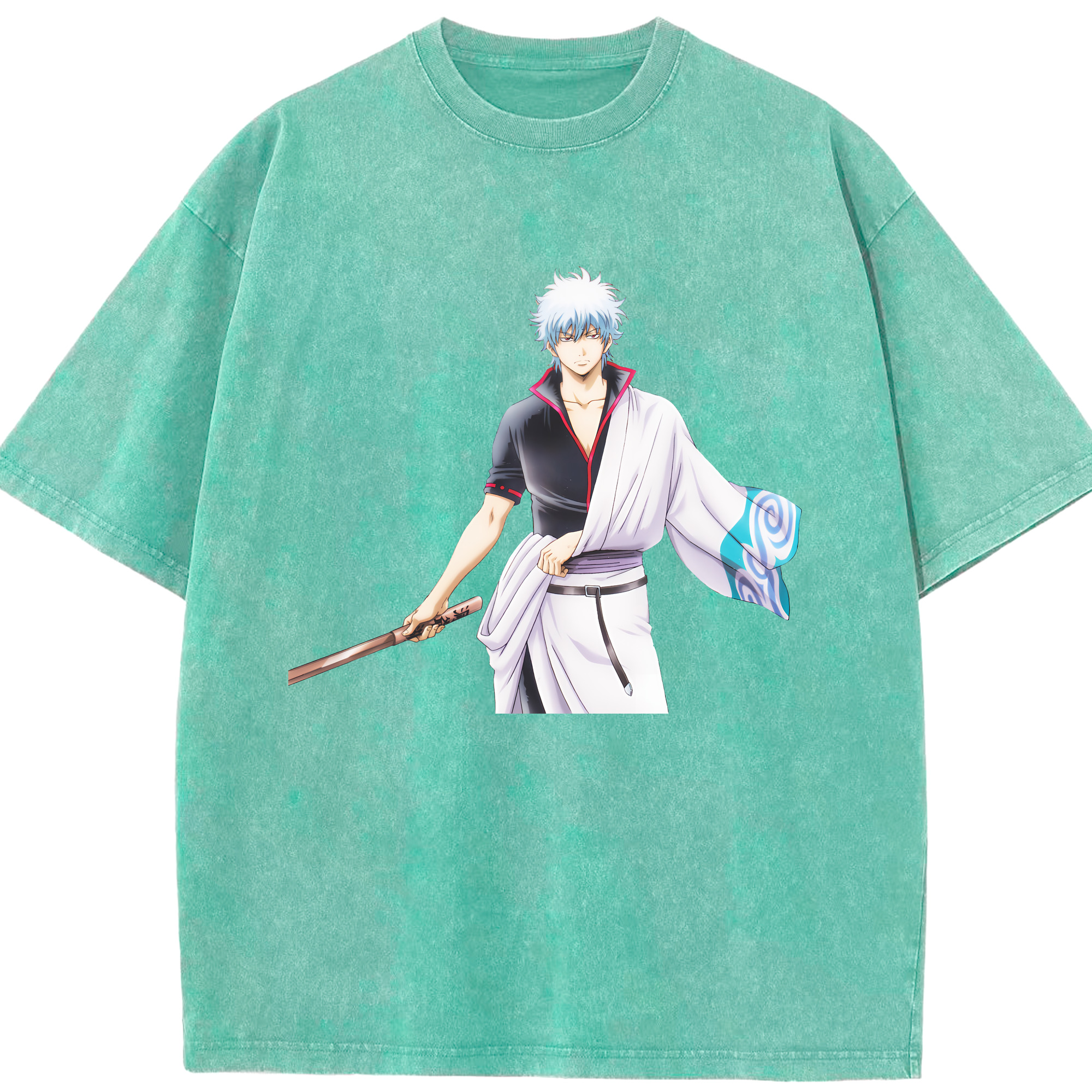 （画像用） ぎんたま 坂田銀時（さかたぎんとき） 神楽 志村新八（しむら しんぱち） GINTAMA Sakata Gintoki Kagura Shimura Shinpachi 綿100% ヴィンテージ風 半袖Tシャツ（フロントプリント）